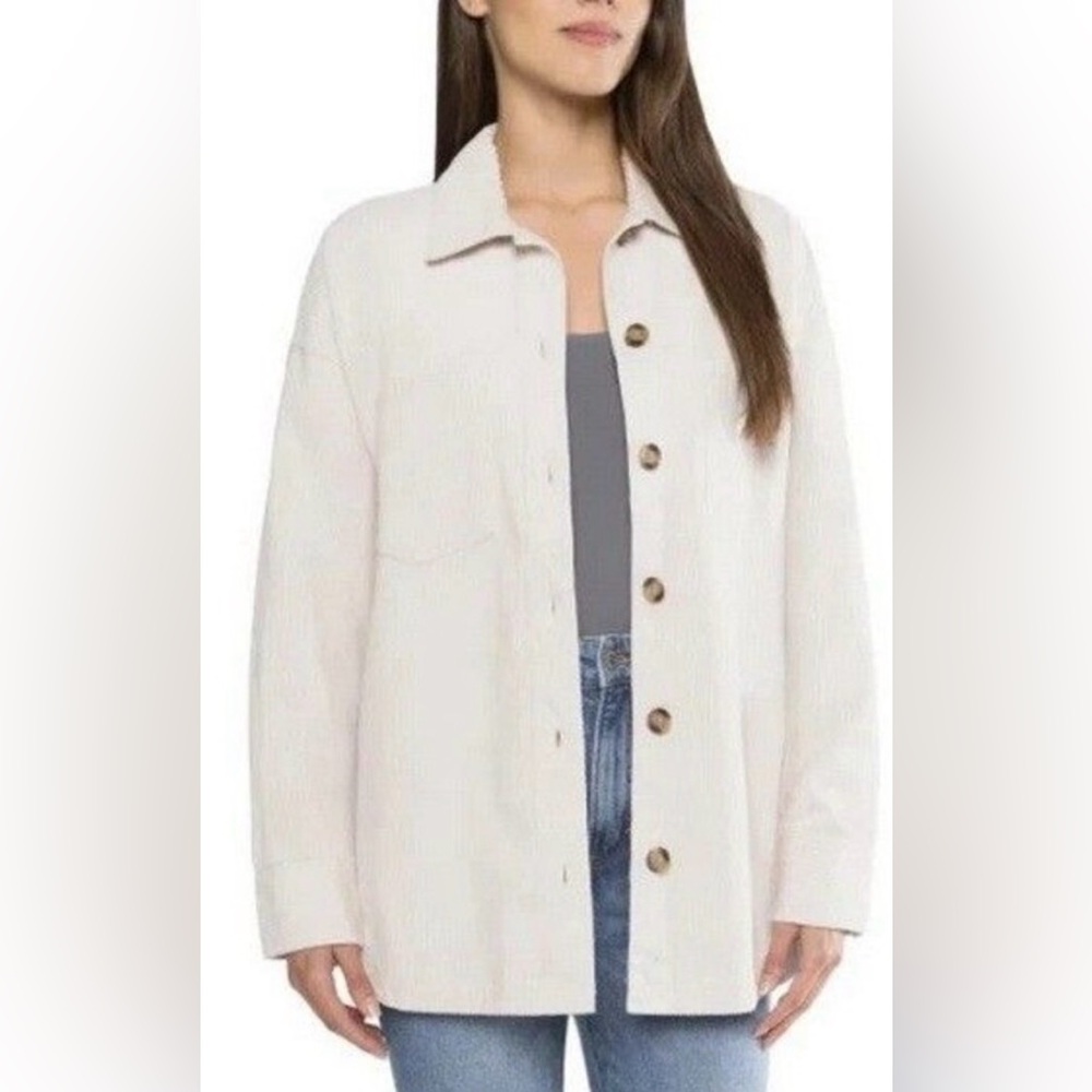 Matty M Women's BNWT White Corduroy Shacket Size XL